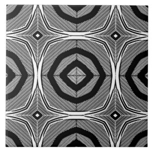 Azulejo Patrón geométrico blanco negro vintage