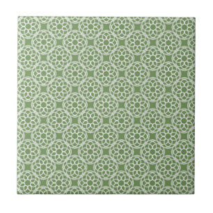 Azulejo Patrón geométrico blanco verde salvia sin fisuras