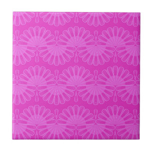 Azulejo patrón geométrico brillante neón rosa