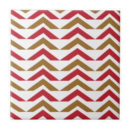 Azulejo Patrón geométrico Chevron rojo verde Chevron