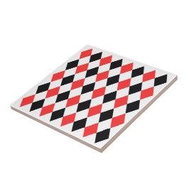 Azulejo Patrón geométrico cuadrado elegante Blanco Rojo ne