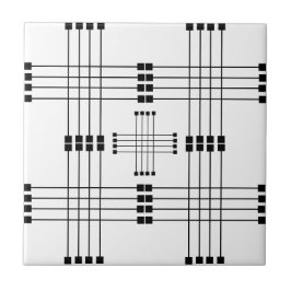 Azulejo Patrón geométrico | Cuadrados | Líneas | Blanco |