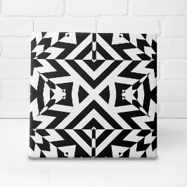 Azulejo Patrón geométrico de arte de Op ilustrativo en bla