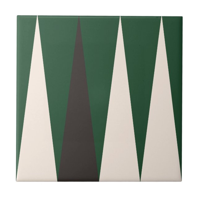 Azulejo Patrón geométrico de Backgammon Tile verde (Frente)