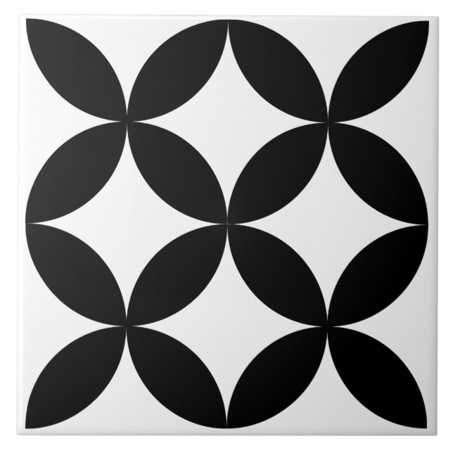 Azulejo Patrón geométrico de círculo floral moderno (Frente)