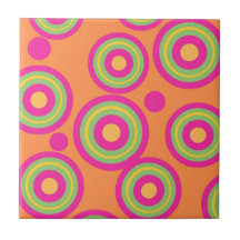 Patrón geométrico de círculo rosa naranja hipnótic