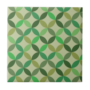 Azulejo Patrón geométrico de círculos verdes moderno de me