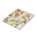 Azulejo Patrón geométrico de color retro de mediados del s<br><div class="desc">Las formas retro-retro-geométricas coloridas de mediados de siglo,  en patrones sin costura sobre fondo beige claro.</div>