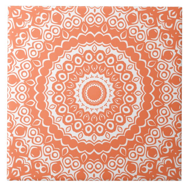 Azulejo Patrón Geométrico de Coral Mandala (Frente)