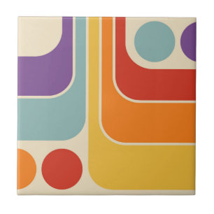 Azulejo Patrón geométrico de estilo retro vintage de los a