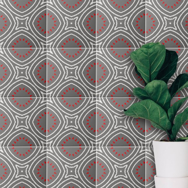 Azulejo Patrón geométrico de la Moda Boho de la etnia roja (Subido por el creador)
