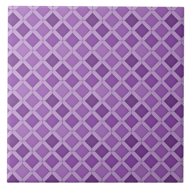 Azulejo Patrón geométrico de lavanda (Frente)