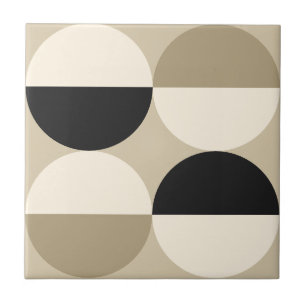 Azulejo Patrón geométrico de los círculos beige modernos d