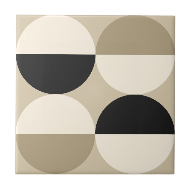 Azulejo Patrón geométrico de los círculos beige modernos d (Frente)