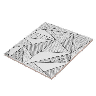 Azulejo Patrón geométrico de los triángulos blancos negros