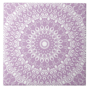 Azulejo Patrón Geométrico de Mandala Lila
