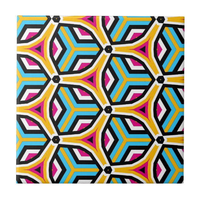 Azulejo Patrón geométrico de Moda moderna multicolor (Frente)