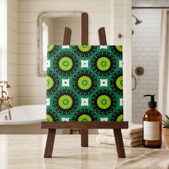 Azulejo Patrón geométrico de mosaico blanco y negro lima (Subido por el creador)
