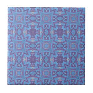 Azulejo patrón geométrico de mosaico marroquí azul morado 