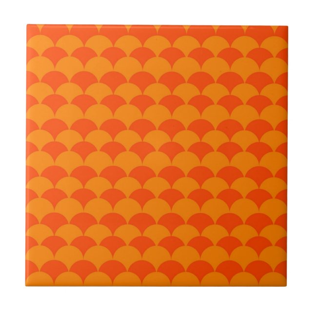 Azulejo Patrón geométrico de onda japonesa de medio círcul (Frente)