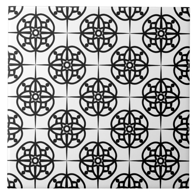 Azulejo Patrón geométrico de vídeo retro de clase (Frente)