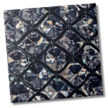 Azulejo Patrón geométrico de vidrio elegante<br><div class="desc">Elegante Glam Black Crystal Patrón Geométrico Cerámico Tile. ¡Esta bonita y glamurosa impresión de cristal es perfecta para la muchacha a la que le gustan los productos brillantes! Qué lindo sería esto en un baño de cristal, salón o zona de maquillaje. Si quieres usar esta baldosa como una pequeña montaña...</div>