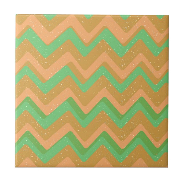 Azulejo Patrón geométrico de zig zag en forma de chevron e (Frente)