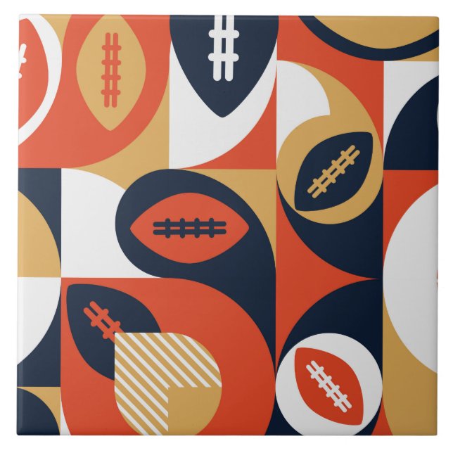 Azulejo Patrón geométrico del fútbol americano (Frente)