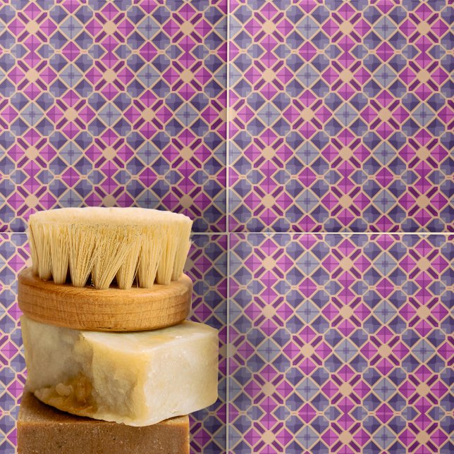 Azulejo Patrón geométrico del mosaico de lavado púrpura az (Subido por el creador)