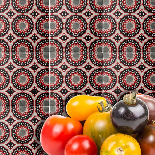 Azulejo Patrón geométrico del mosaico étnico negro gris (Subido por el creador)
