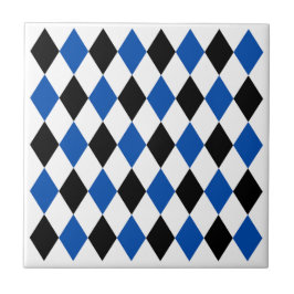 Azulejo Patrón geométrico elegante Blanco azul negro