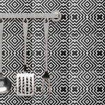 Azulejo Patrón geométrico en blanco y negro en estilo de a<br><div class="desc">Baldosas cerámicas únicas que captan la vista,  con un patrón impecable compuesto de formas geométricas en blanco y negro. Textura con efecto de ilusión óptica.</div>