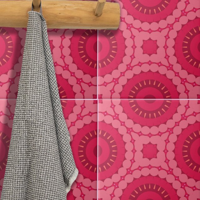 Azulejo Patrón geométrico étnico de la Moda de Boho rosa d (Subido por el creador)