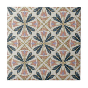 Azulejo Patrón geométrico floral Art Deco vintage