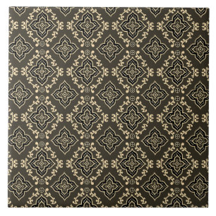 Azulejo Patrón geométrico Gold n Brown / Impresión india