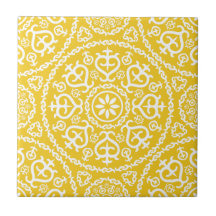 Patrón geométrico intrincado elegante amarillo y b