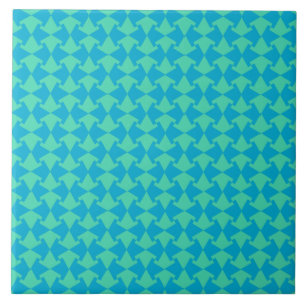 Azulejo Patrón geométrico islámico Aqua y Turquesa Chic