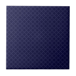 Azulejo Patrón geométrico islámico azul oscuro