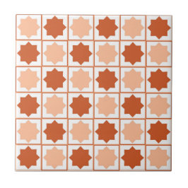 Azulejo Patrón geométrico islámico de Peach Fuzz Terracota