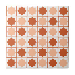 Azulejo Patrón geométrico islámico de terracota Peach Fuzz