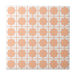 Azulejo Patrón geométrico islámico retro peach fuzz