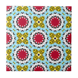 Azulejo Patrón geométrico Kaleidoscópico árabe colorido