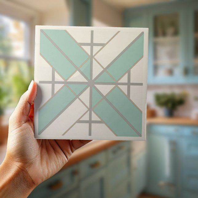 Azulejo Patrón geométrico moderno #8 Verde marino ID1192 (Subido por el creador)