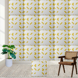Azulejo Patrón geométrico moderno amarillo y blanco