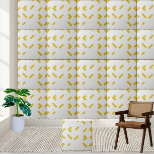 Azulejo Patrón geométrico moderno amarillo y blanco