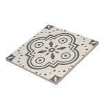 Azulejo Patrón geométrico moderno blanco negro decorativo<br><div class="desc">Un elegante y moderno círculo geométrico cuadrado para un chaparrón de cocina,  baldosas de arte,  chimenea,  cuarto de baño y ducha. También puede gustarle este estilo en un cuadro enmarcado o en una caja de conservas. Carbón gris oscuro y blanco.</div>