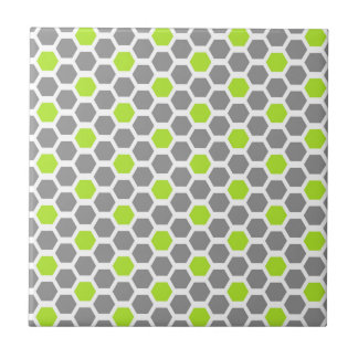 Azulejo Patrón geométrico moderno de hexágono gris verde l