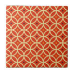 Azulejo Patrón geométrico moderno del Naranja rojo a media<br><div class="desc">Diseño rojo-naranja de inspiración moderna de mediados de siglo, con un patrón geométrico circular colorido con acentos amarillos, naranjas y burdeos. Diseño moderno y de diseño. Crea tu propio patrón de personalizado cargando una nueva imagen, o usa el botón "contacta con este diseñador" para obtener ayuda. Para crear su propio...</div>