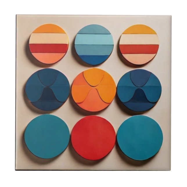 Azulejo Patrón geométrico moderno del siglo medio (Frente)