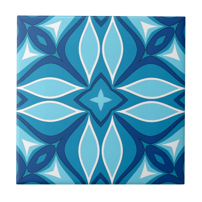 Azulejo Patrón geométrico moderno en mosaico en tonos de a (Frente)